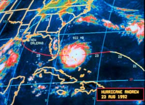 Hurricane Andrew Radar Track